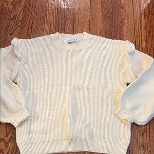 Petal & Pup Cream Knit Sweater